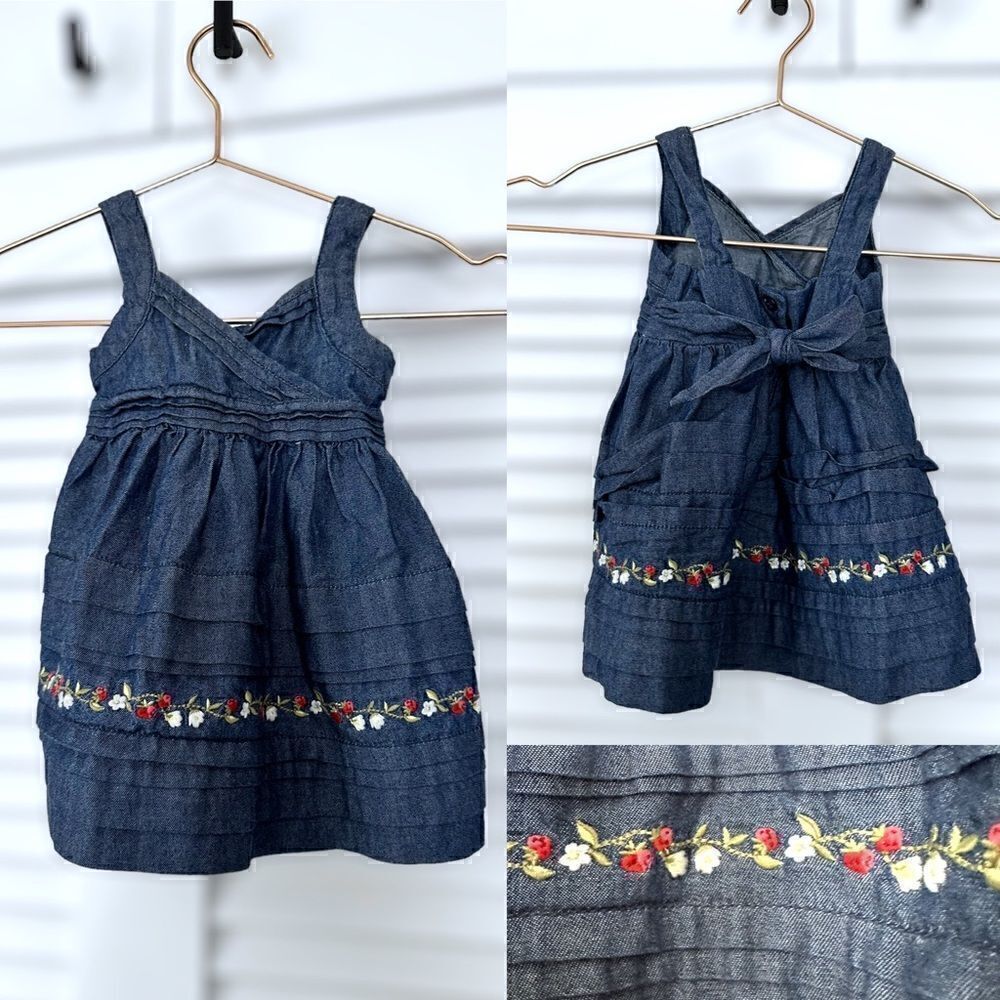 Janie and Jack Dress chambray Denim Sleeveless Size 3-6 Months
